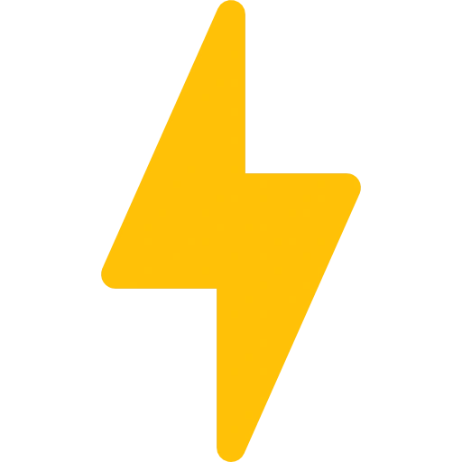 A lightning bolt icon symbolising high-speed server processing for instant unit and file conversions.